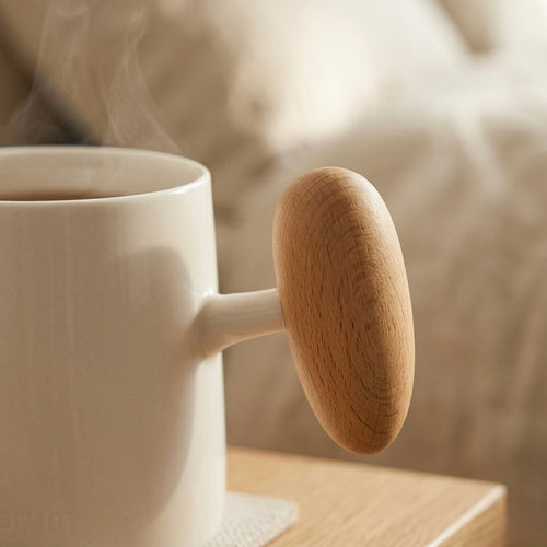 Nordic Ceramic Mug with Beech Handle