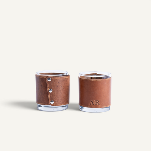 Full-Grain Leather Whiskey Glass Sleeve