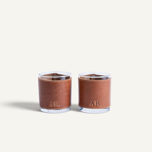 Full-Grain Leather Whiskey Glass Sleeve