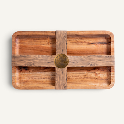 Harvest Acacia Appetizer Tray - Set of 2
