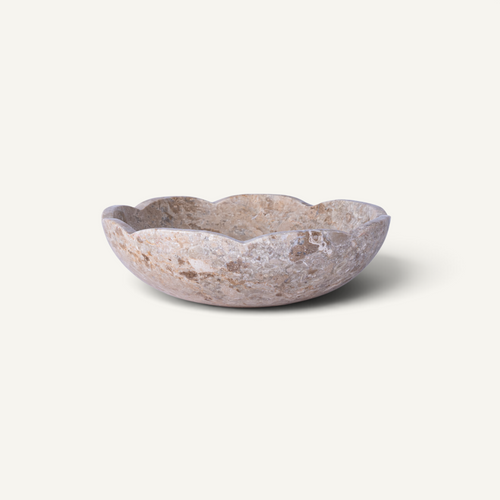 Marea Scalloped Marble Bowl
